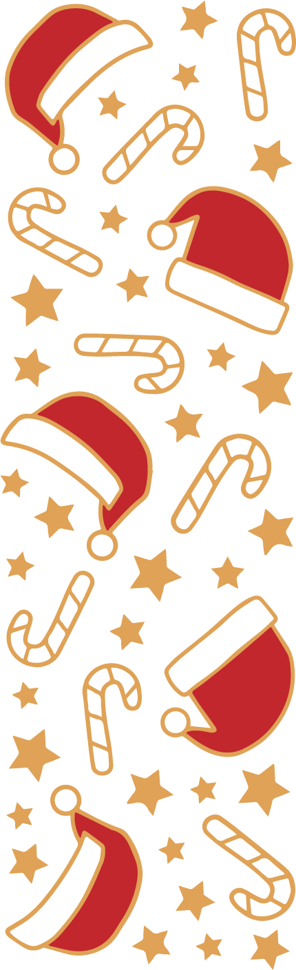 Santa hat and candy canes
