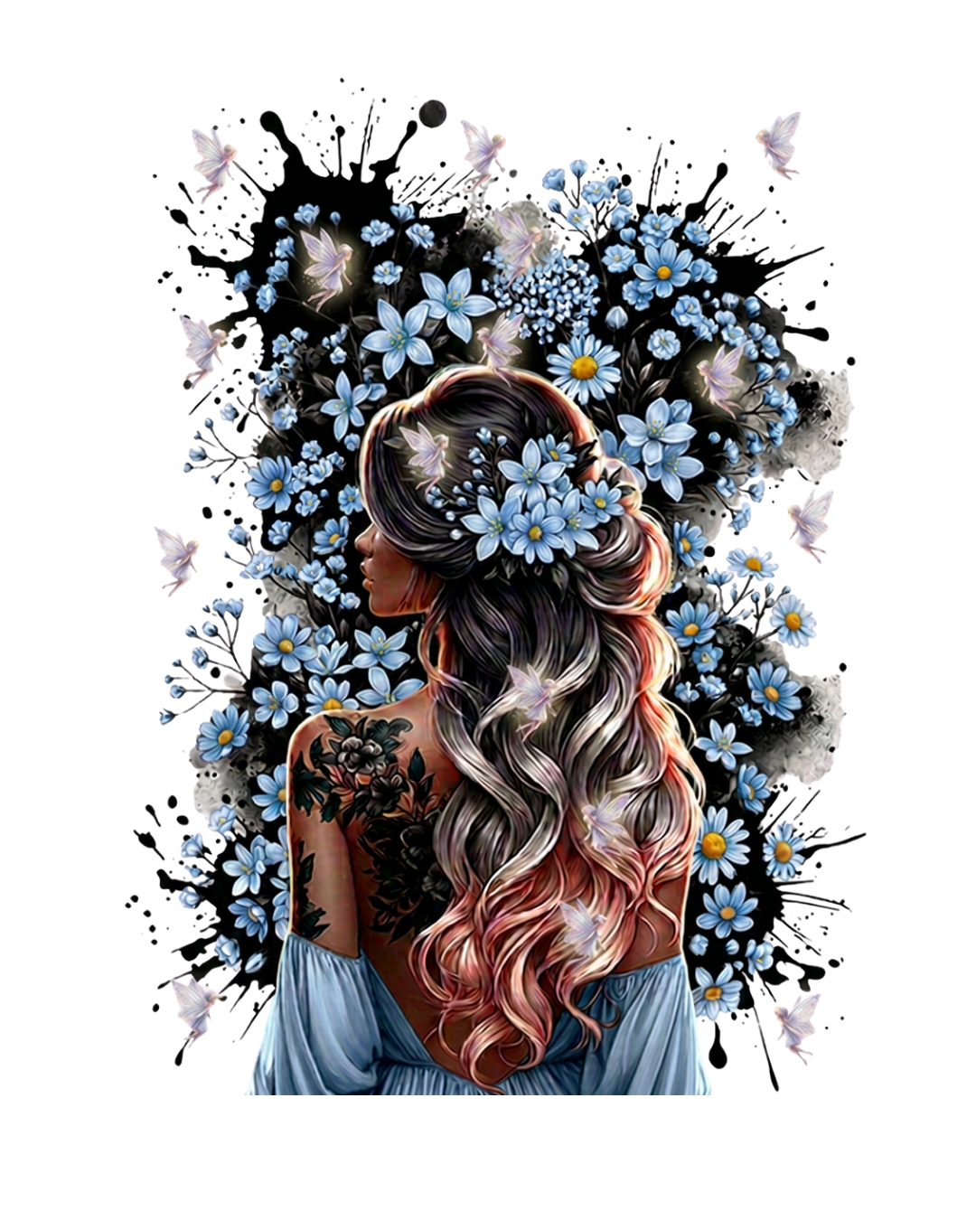 Girl and flowers