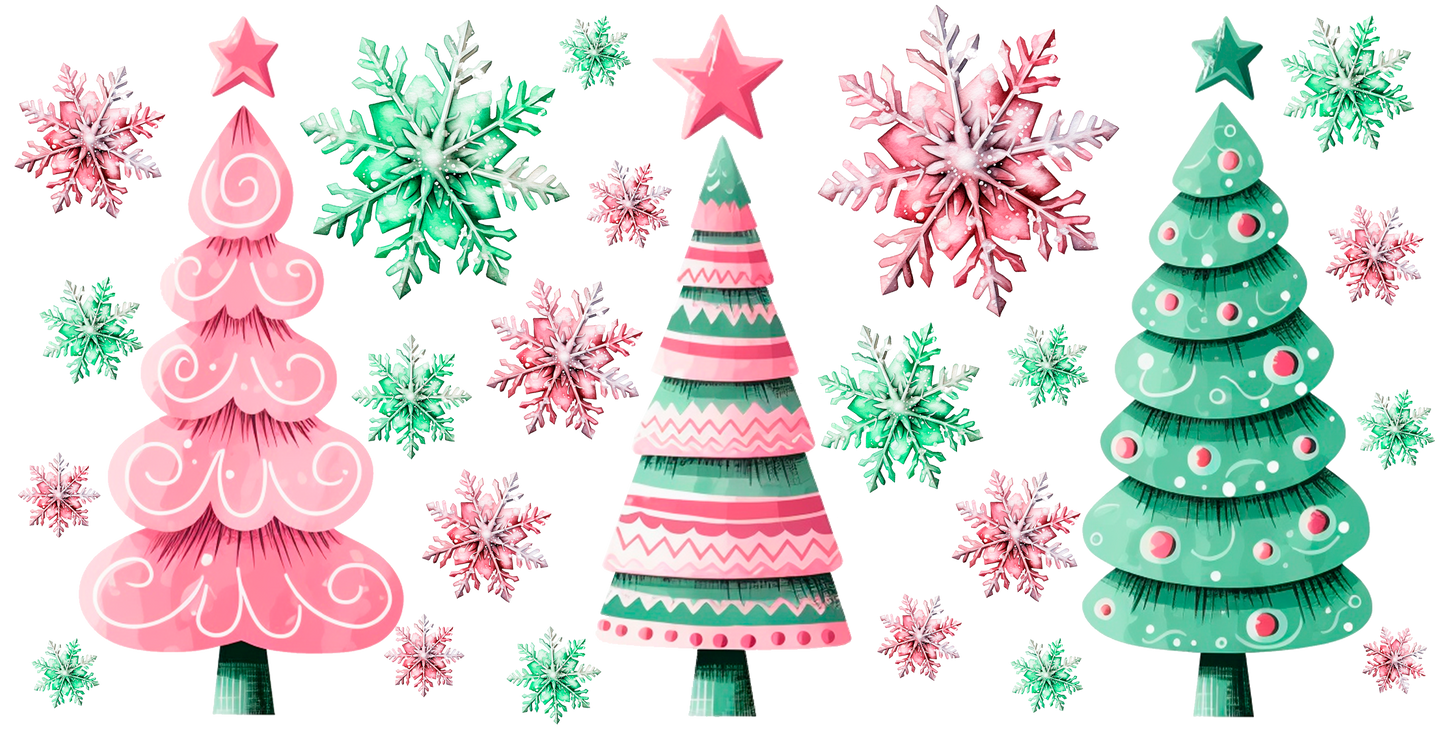 Pastel Christmas trees