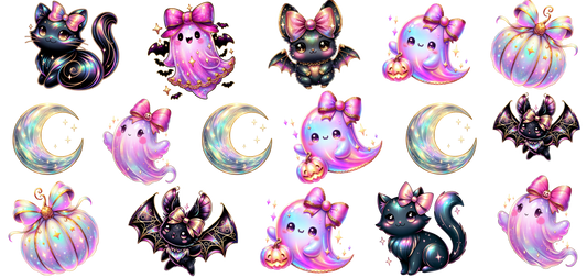 Girly ghost and bats and cats with bows