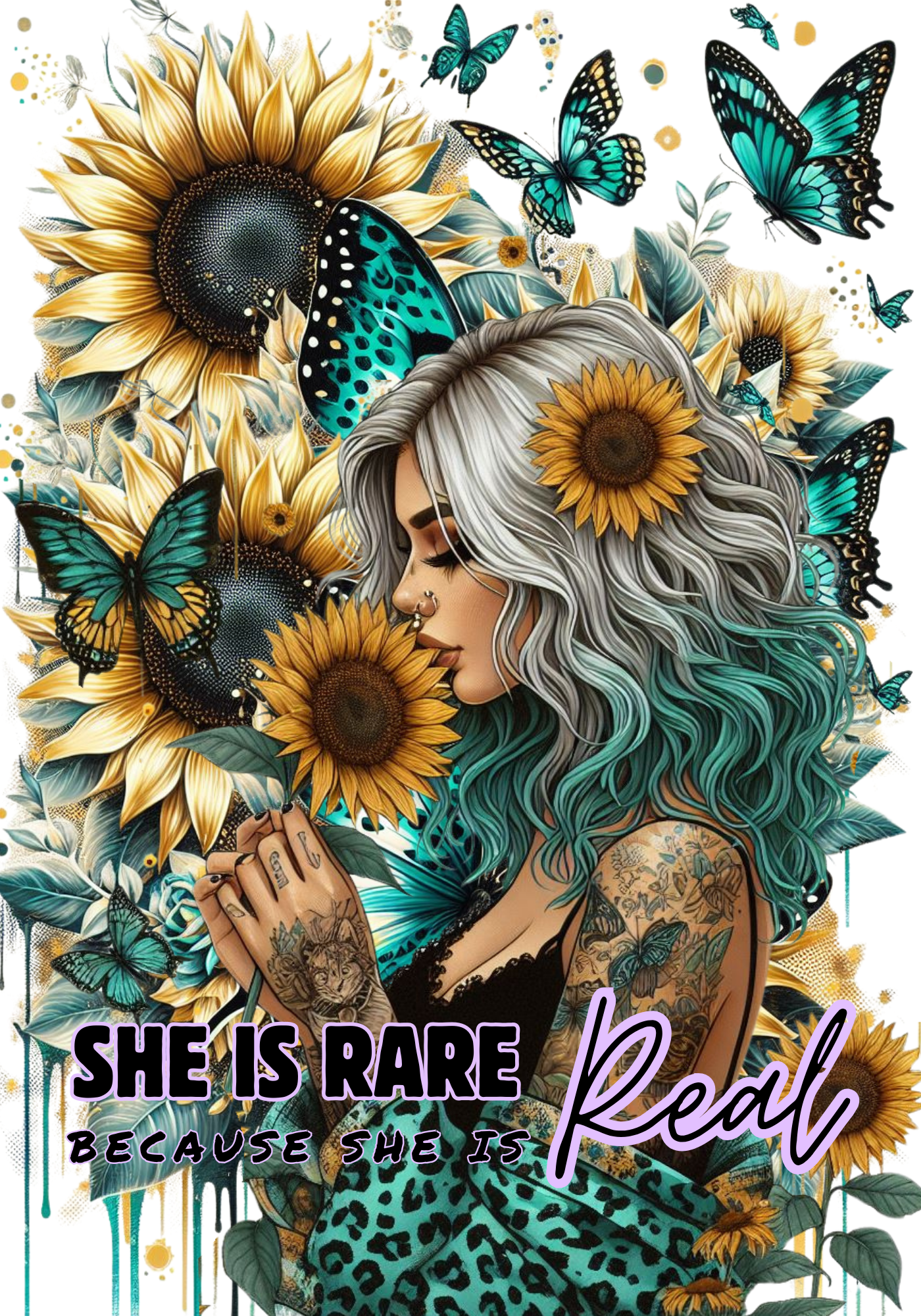 She is rare  (teal)