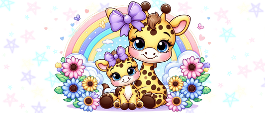 Giraffe and rainbow