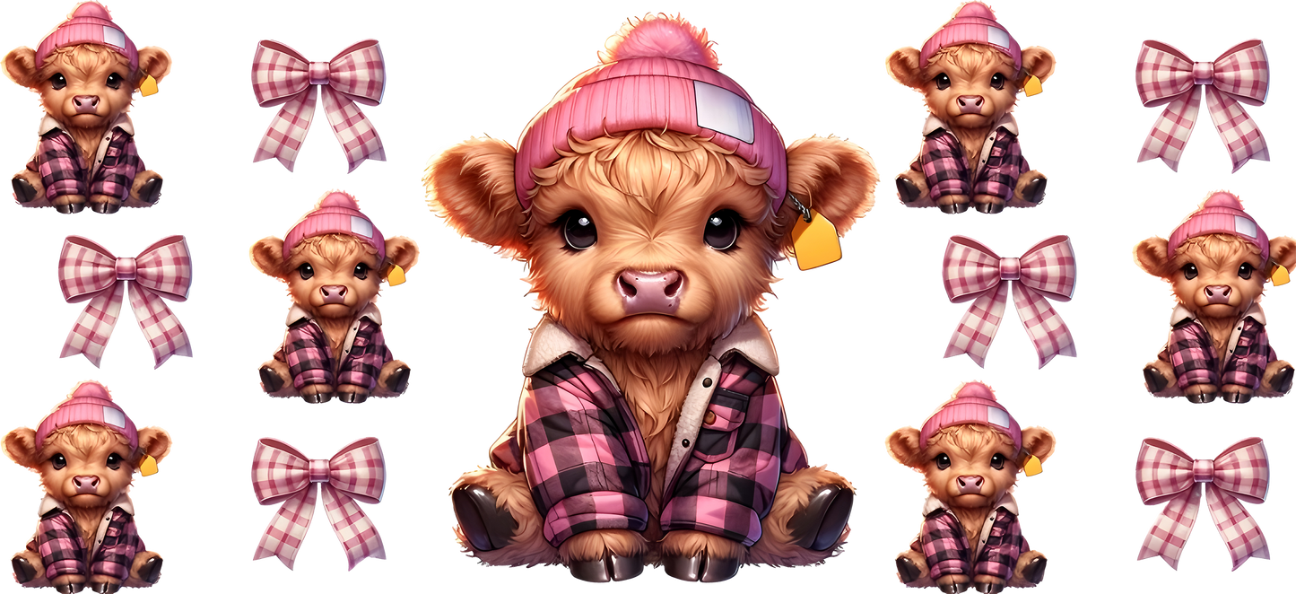 Highland cow (pink hat)