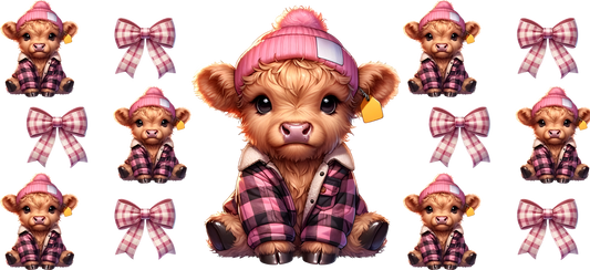 Highland cow (pink hat)