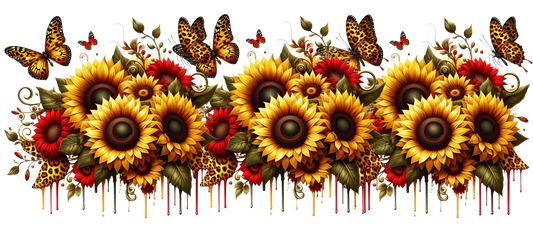 Sunflowers and butterflies
