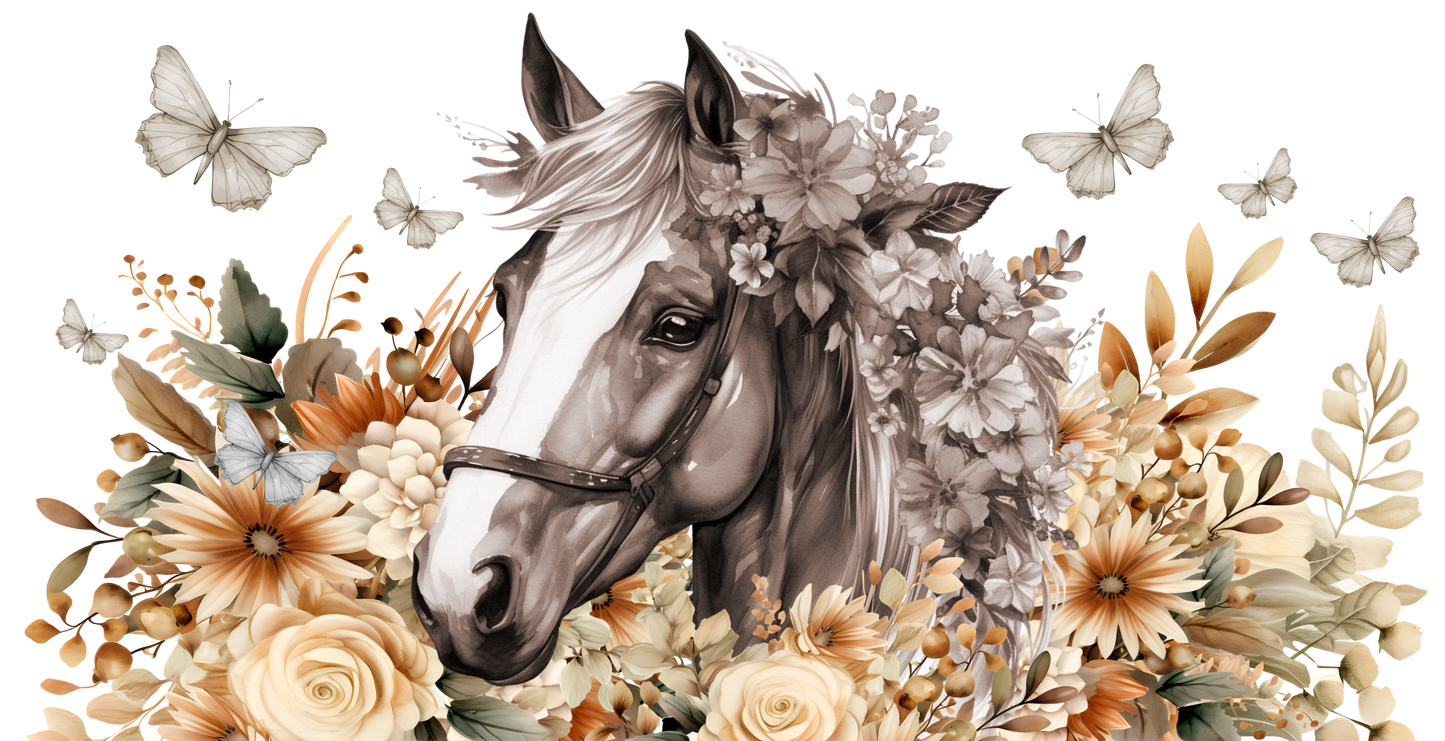 Horse and flowers