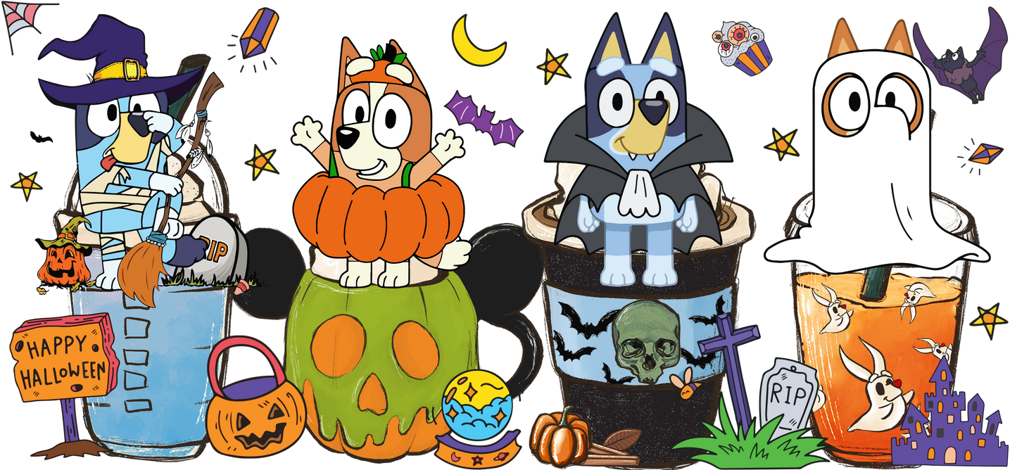 Bluey Halloween cups