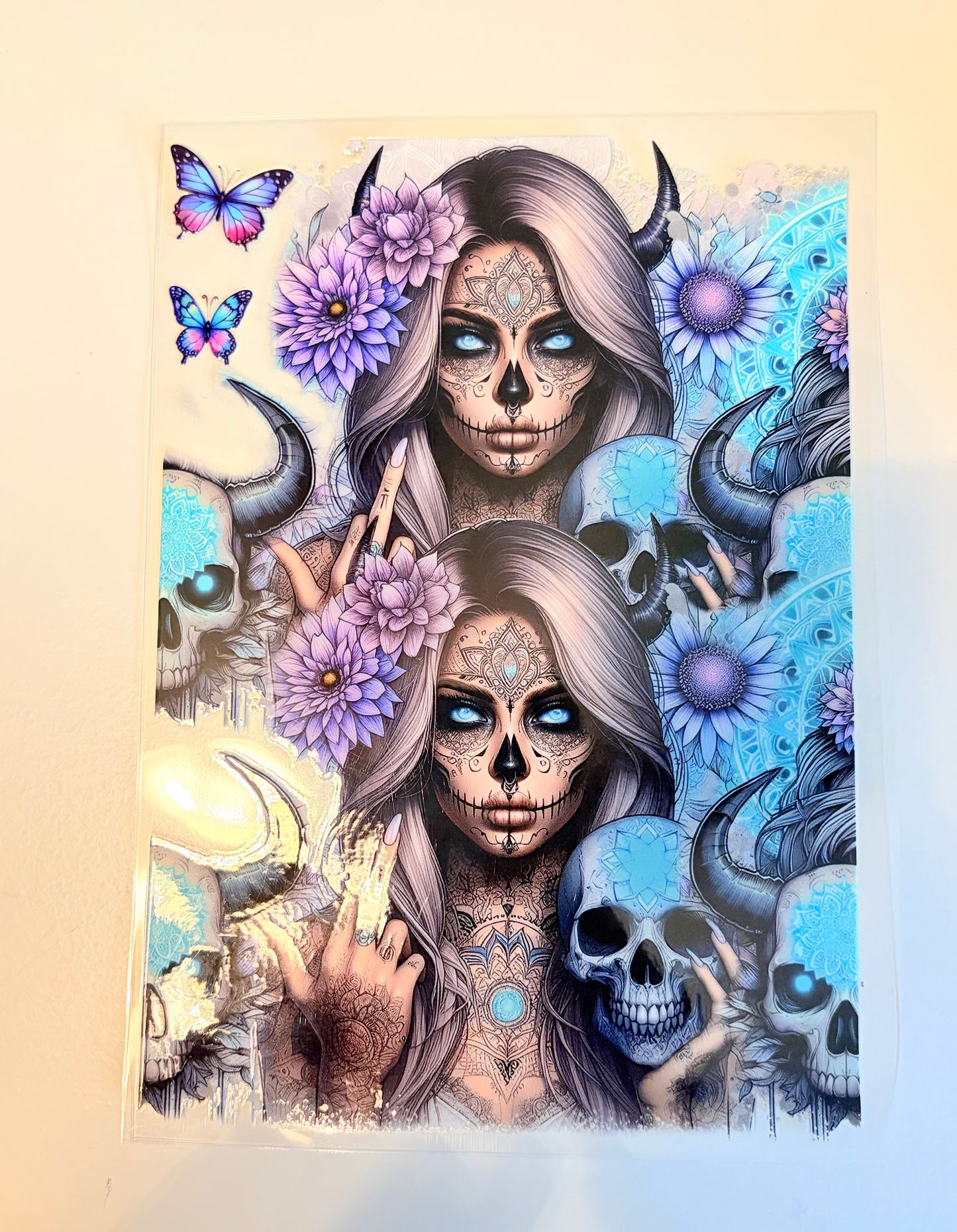 Skulls and Butterfly's (middle finger)