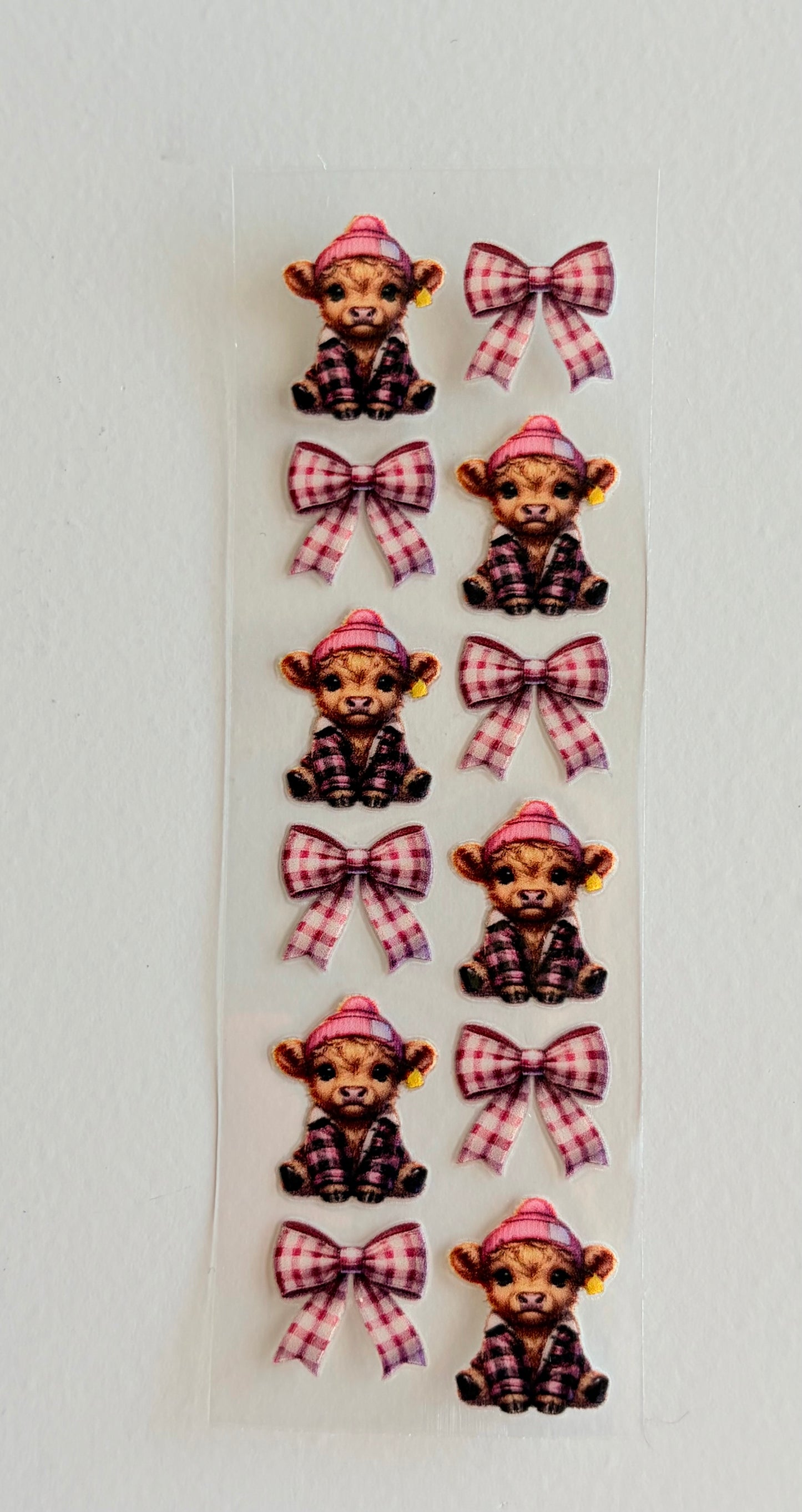 Highland cow red bows