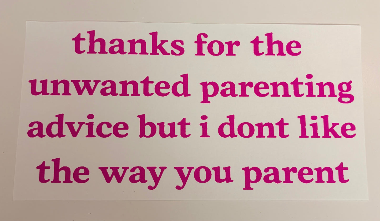 Unwanted parenting