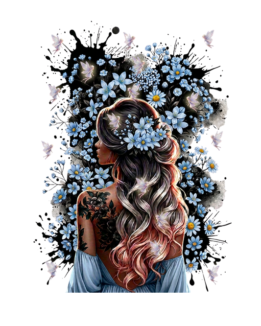 Girl and flowers