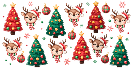 Christmas trees and reindeers