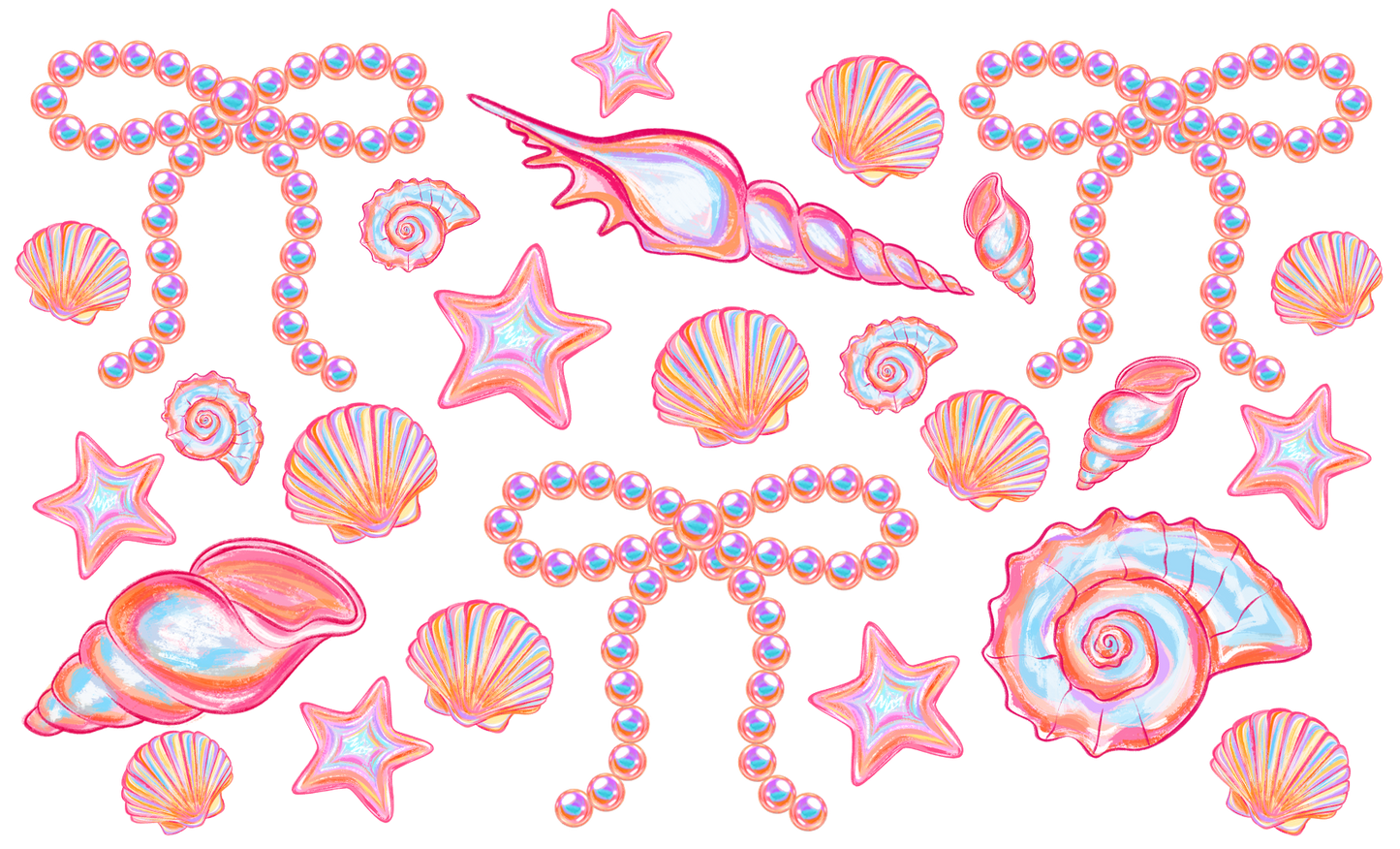 Shells and pearl bows