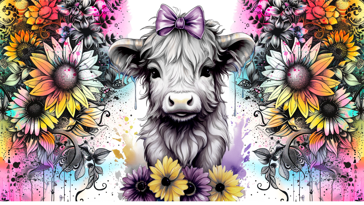 Pretty cow and flowers