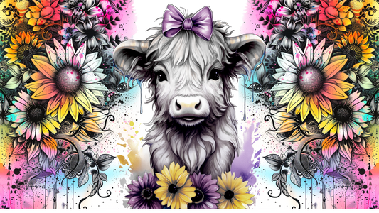 Pretty cow and flowers