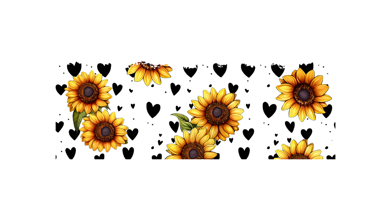 Cow black heart and sunflower