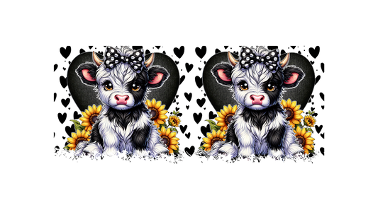 Cow black heart and sunflower