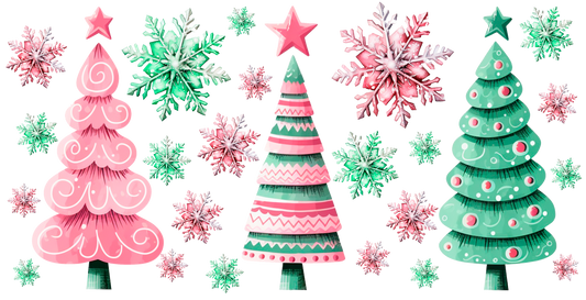 Pastel Christmas trees