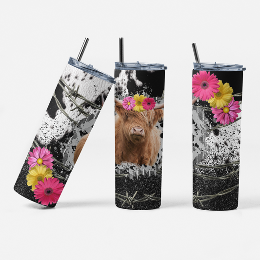 Flower Highland Cow